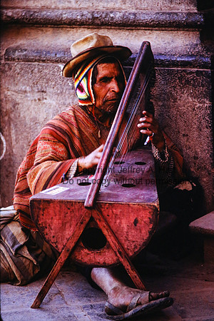 Peruvian Harpist. Cuzco, Peru